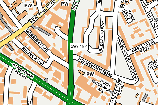 SW2 1NP map - OS OpenMap – Local (Ordnance Survey)