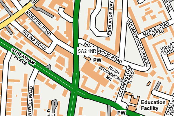 SW2 1NR map - OS OpenMap – Local (Ordnance Survey)