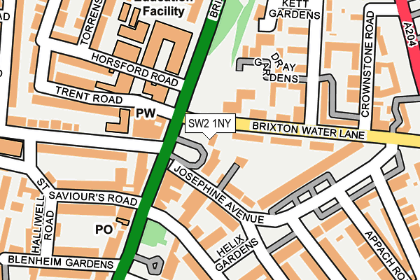 SW2 1NY map - OS OpenMap – Local (Ordnance Survey)