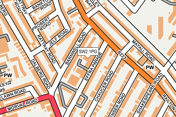 SW2 1PG map - OS OpenMap – Local (Ordnance Survey)