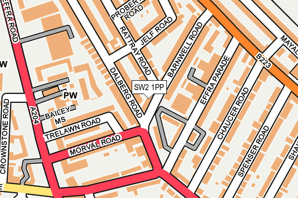 SW2 1PP map - OS OpenMap – Local (Ordnance Survey)