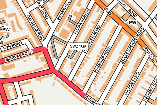 SW2 1QA map - OS OpenMap – Local (Ordnance Survey)