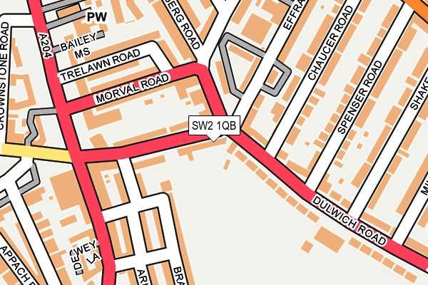 SW2 1QB map - OS OpenMap – Local (Ordnance Survey)