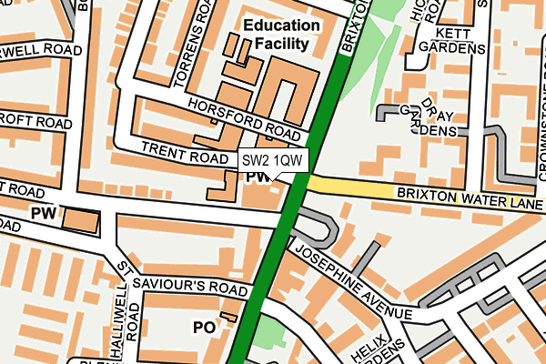 SW2 1QW map - OS OpenMap – Local (Ordnance Survey)