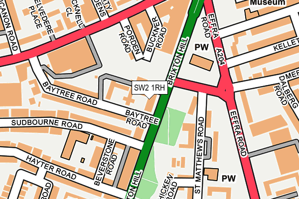 SW2 1RH map - OS OpenMap – Local (Ordnance Survey)