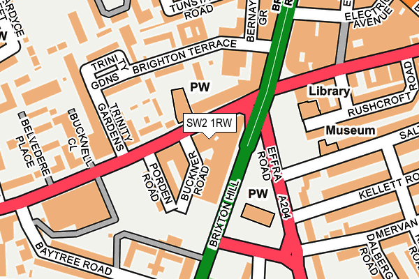 SW2 1RW map - OS OpenMap – Local (Ordnance Survey)