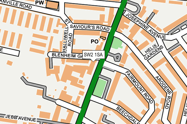 SW2 1SA map - OS OpenMap – Local (Ordnance Survey)