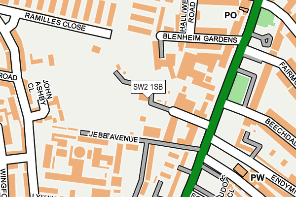 SW2 1SB map - OS OpenMap – Local (Ordnance Survey)