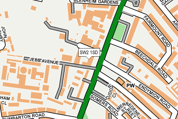 SW2 1SD map - OS OpenMap – Local (Ordnance Survey)