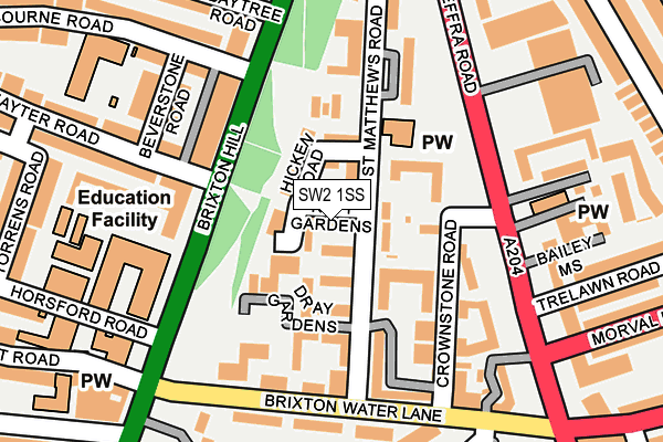 SW2 1SS map - OS OpenMap – Local (Ordnance Survey)