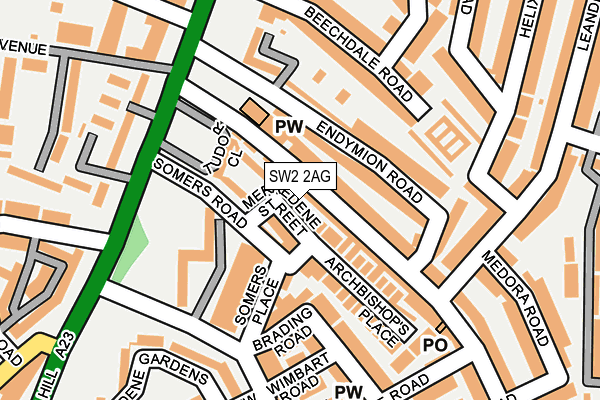 SW2 2AG map - OS OpenMap – Local (Ordnance Survey)