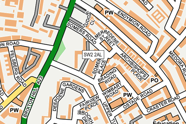 SW2 2AL map - OS OpenMap – Local (Ordnance Survey)