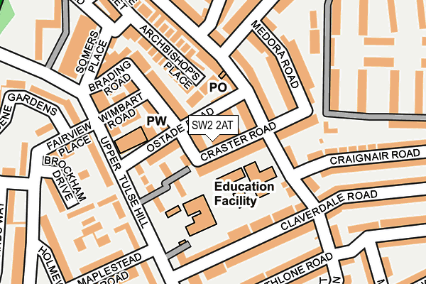 SW2 2AT map - OS OpenMap – Local (Ordnance Survey)