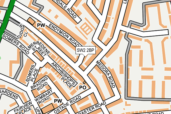 SW2 2BP map - OS OpenMap – Local (Ordnance Survey)