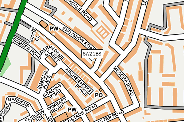 SW2 2BS map - OS OpenMap – Local (Ordnance Survey)