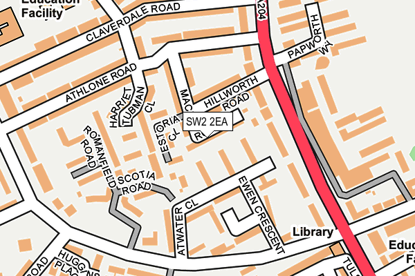 SW2 2EA map - OS OpenMap – Local (Ordnance Survey)