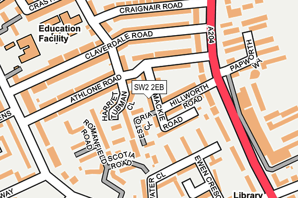 SW2 2EB map - OS OpenMap – Local (Ordnance Survey)