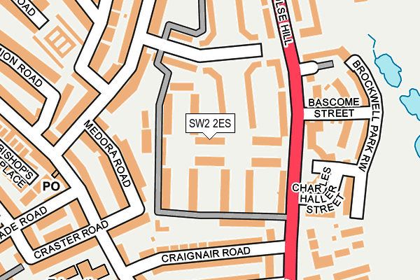SW2 2ES map - OS OpenMap – Local (Ordnance Survey)