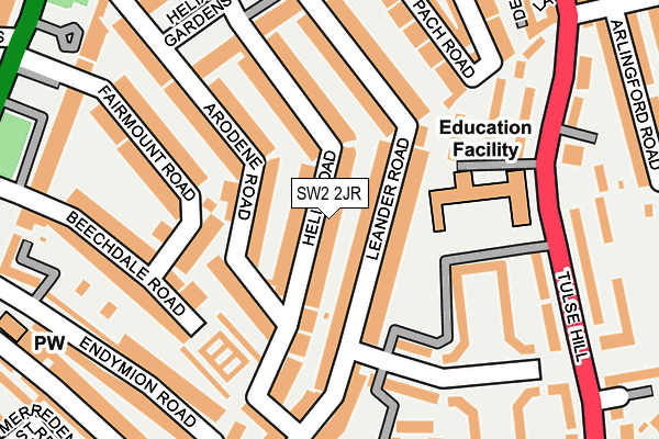 SW2 2JR map - OS OpenMap – Local (Ordnance Survey)