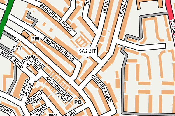 SW2 2JT map - OS OpenMap – Local (Ordnance Survey)