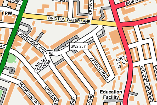 SW2 2JY map - OS OpenMap – Local (Ordnance Survey)
