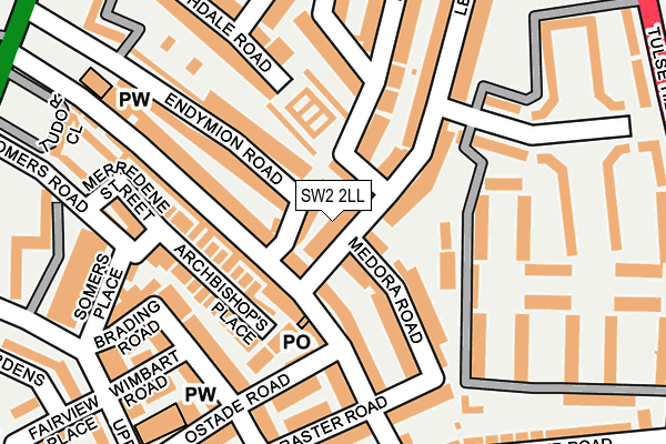SW2 2LL map - OS OpenMap – Local (Ordnance Survey)