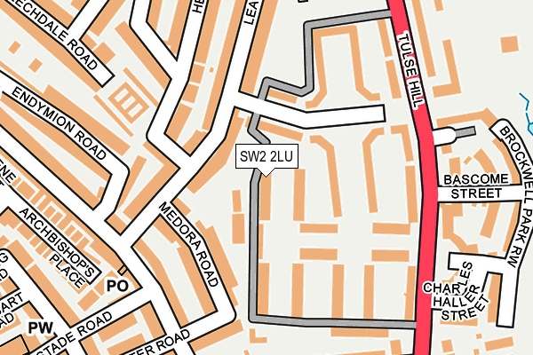 SW2 2LU map - OS OpenMap – Local (Ordnance Survey)