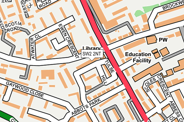 SW2 2NT map - OS OpenMap – Local (Ordnance Survey)