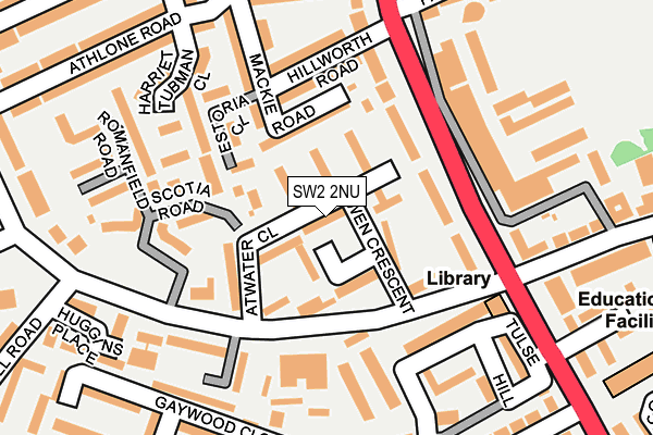 SW2 2NU map - OS OpenMap – Local (Ordnance Survey)