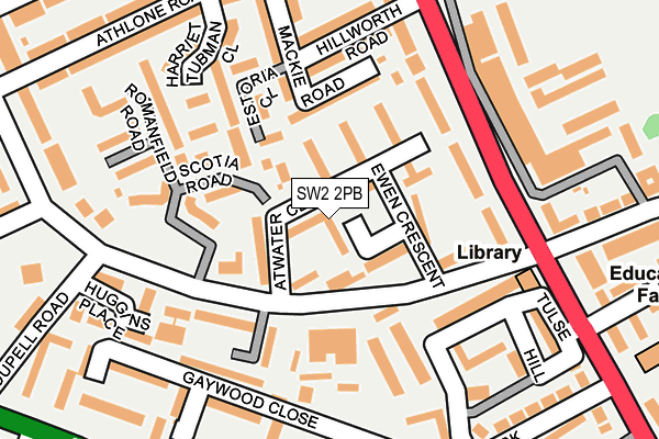 SW2 2PB map - OS OpenMap – Local (Ordnance Survey)