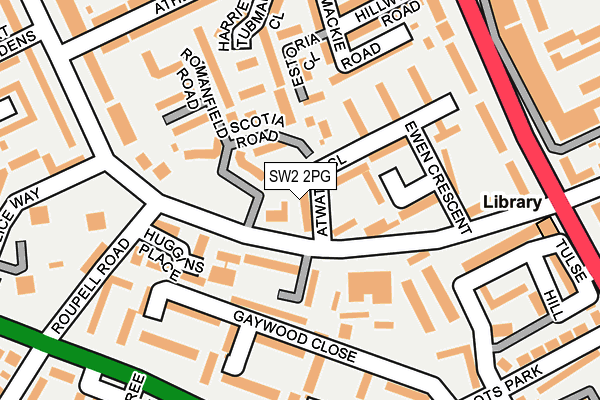 SW2 2PG map - OS OpenMap – Local (Ordnance Survey)