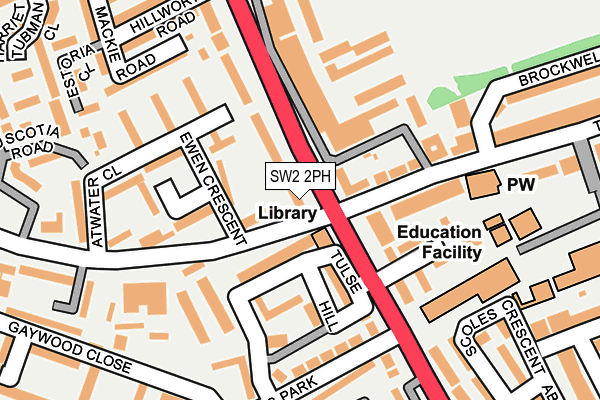 SW2 2PH map - OS OpenMap – Local (Ordnance Survey)