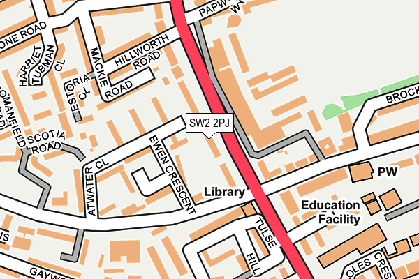 SW2 2PJ map - OS OpenMap – Local (Ordnance Survey)