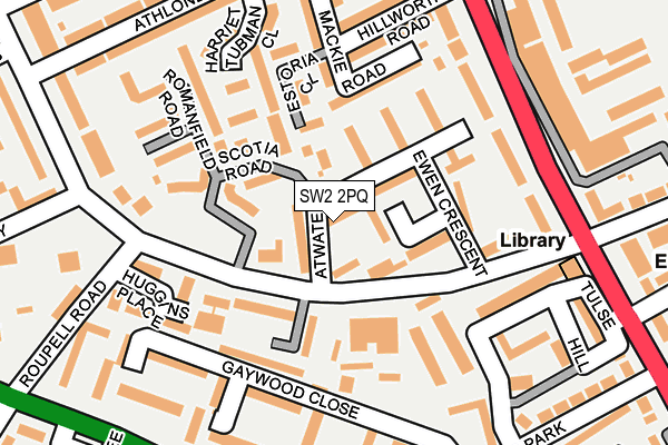 SW2 2PQ map - OS OpenMap – Local (Ordnance Survey)