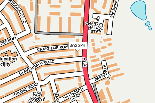 SW2 2PR map - OS OpenMap – Local (Ordnance Survey)