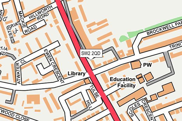 SW2 2QD map - OS OpenMap – Local (Ordnance Survey)