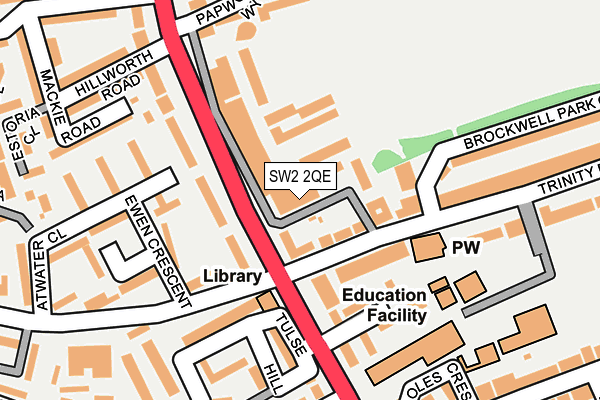 SW2 2QE map - OS OpenMap – Local (Ordnance Survey)