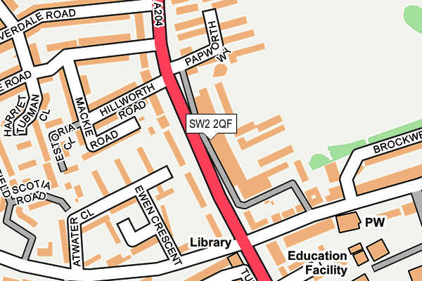 SW2 2QF map - OS OpenMap – Local (Ordnance Survey)