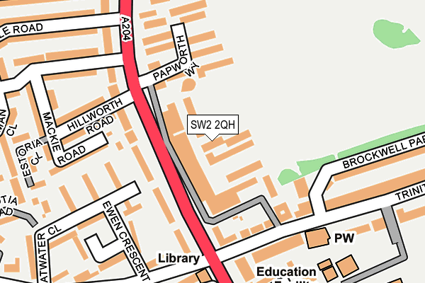 SW2 2QH map - OS OpenMap – Local (Ordnance Survey)