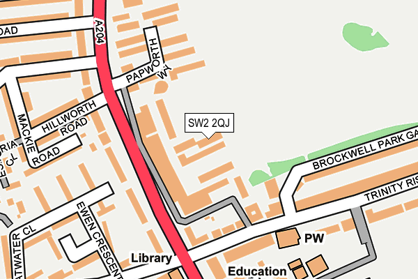 SW2 2QJ map - OS OpenMap – Local (Ordnance Survey)