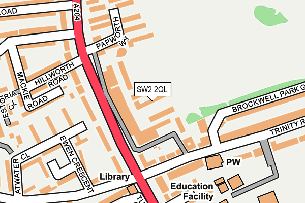 SW2 2QL map - OS OpenMap – Local (Ordnance Survey)