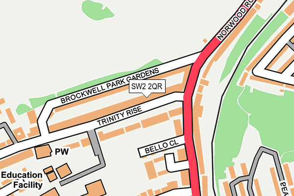 SW2 2QR map - OS OpenMap – Local (Ordnance Survey)