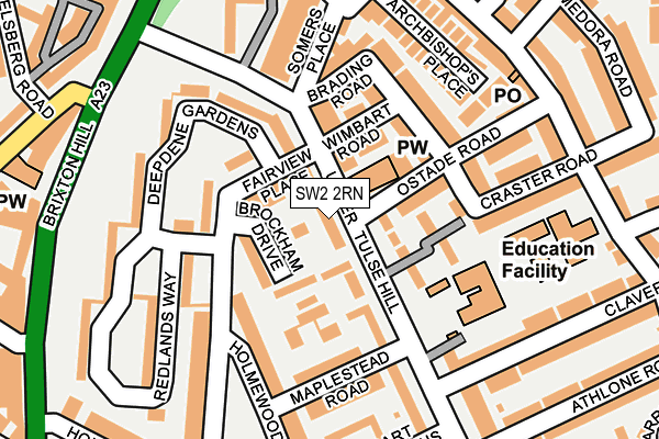 SW2 2RN map - OS OpenMap – Local (Ordnance Survey)