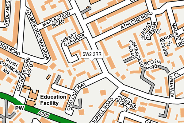 SW2 2RR map - OS OpenMap – Local (Ordnance Survey)