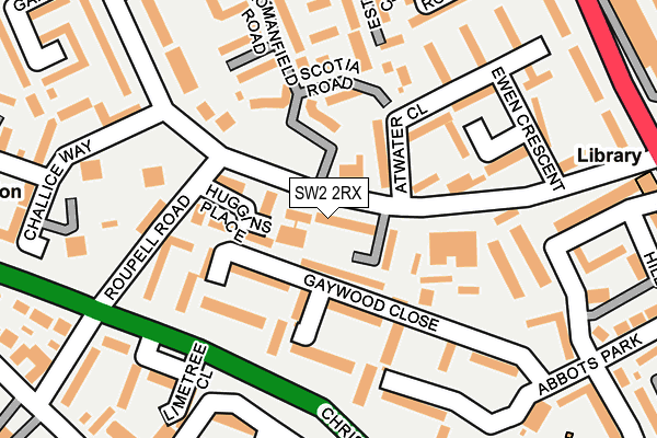 SW2 2RX map - OS OpenMap – Local (Ordnance Survey)