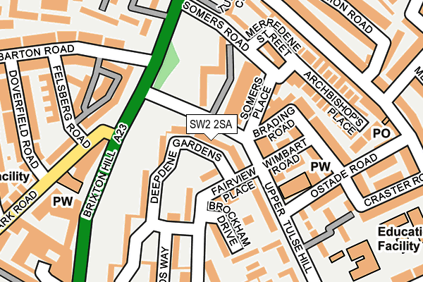 SW2 2SA map - OS OpenMap – Local (Ordnance Survey)