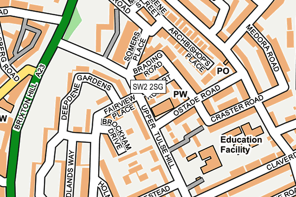SW2 2SG map - OS OpenMap – Local (Ordnance Survey)