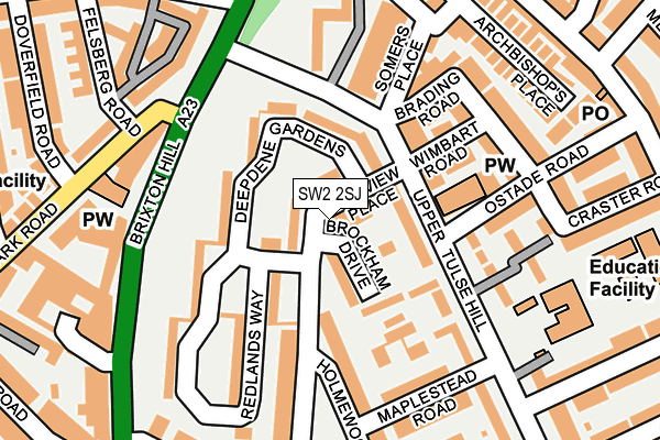 SW2 2SJ map - OS OpenMap – Local (Ordnance Survey)