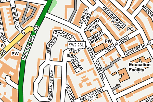 SW2 2SL map - OS OpenMap – Local (Ordnance Survey)