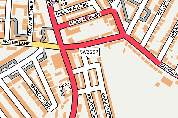 SW2 2SP map - OS OpenMap – Local (Ordnance Survey)